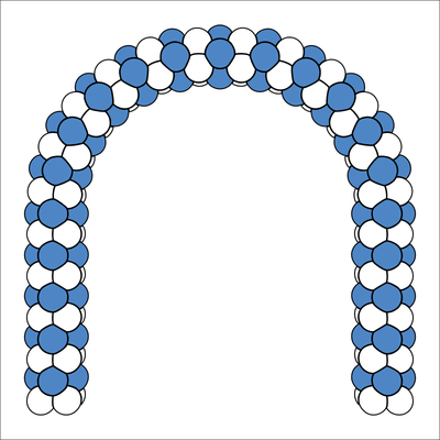 Схема рисунка (клипарт) на арке из воздушных шаров