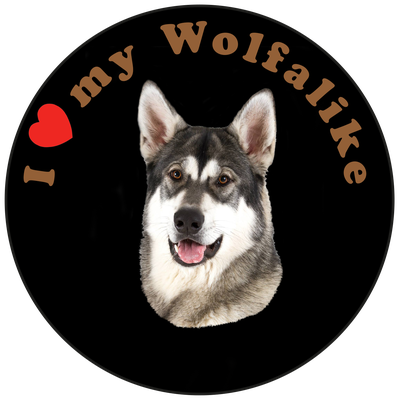 I Love My Wolfalike Rund transparent Schwarz Motiv 15