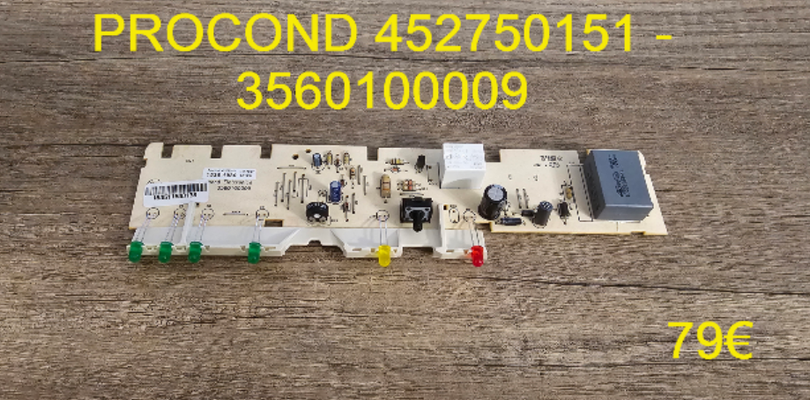 CARTE DE COMMANDE CONGELATEUR : PROCOND 452750151 - 3560100009 - 46X5722