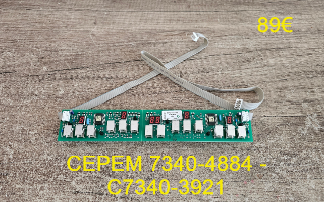 CARTE CLAVIER PLAQUE VITROCÉRAMIQUE : CEPEM 7340-4884 - C7340-3921