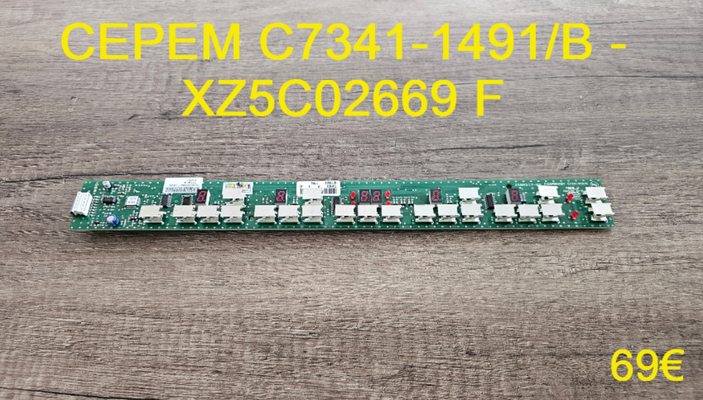CARTE CLAVIER PLAQUE VITROCÉRAMIQUE : CEPEM C7341-1491/B - XZ5C02669 F