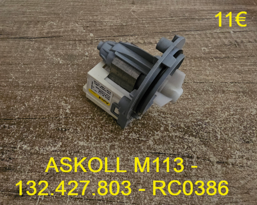 POMPE DE VIDANGE : ASKOLL M113 - 132.427.803 - RC0386