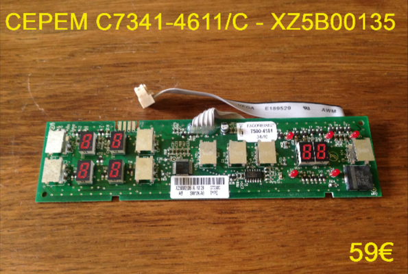 CARTE CLAVIER PLAQUE VITROCÉRAMIQUE : CEPEM C7341-4611/C - XZ5B00135