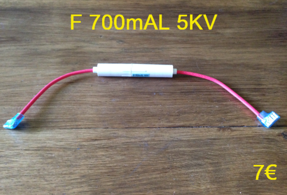 FUSIBLE HAUTE TENSION F 700mAL 5KV