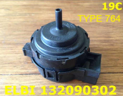 PRESSOSTAT ANALOGIQUE LAVE-LINGE : ELBI TYPE 764 - 132090302