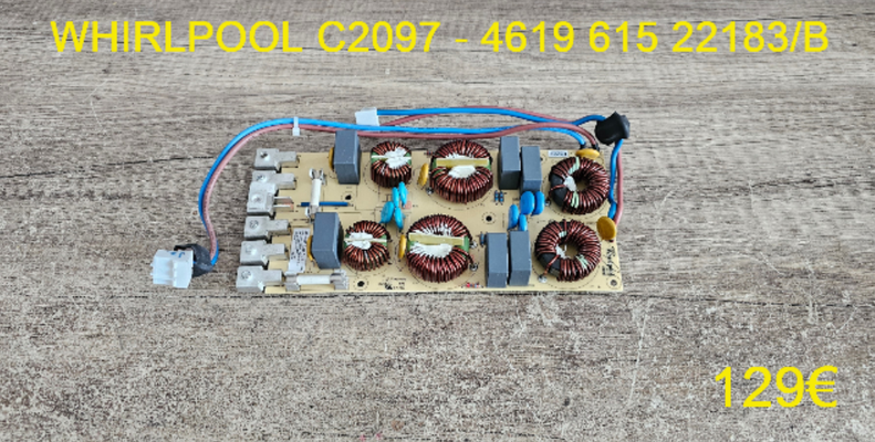 CARTE FILTRE PLAQUE VITROCÉRAMIQUE : WHIRLPOOL C2097 - 461961522183/B