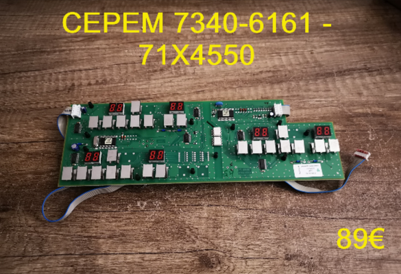 CARTE CLAVIER PLAQUE VITROCÉRAMIQUE : CEPEM 7340-6161 - 71X4550