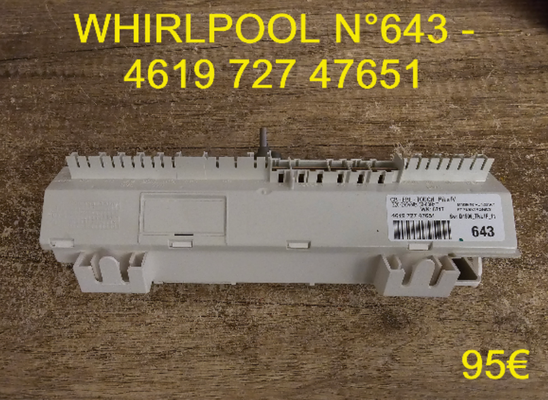 CARTE DE PUISSANCE LAVE-VAISSELLE : WHIRLPOOL N°643 - 461972747651