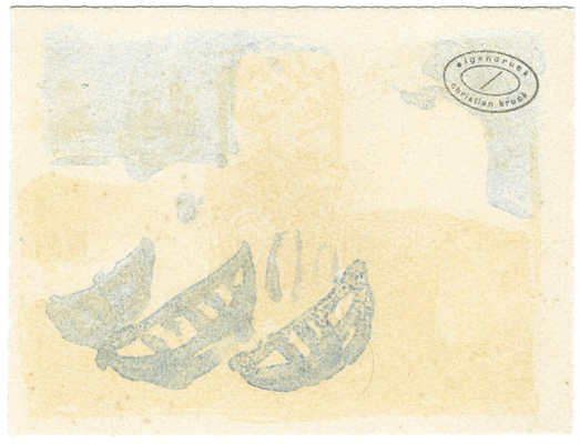 Rückseite einer Original-Lithographie von Christian Kruck