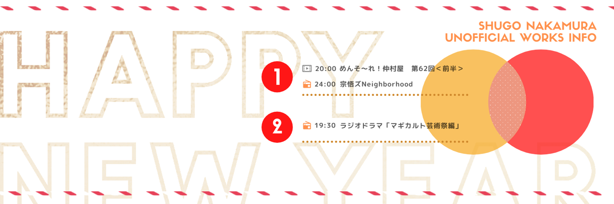 2021年1月 - 週間スケジュール