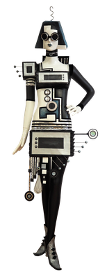 "Stella Stardust", Objekt aus Schaufensterfigur/Ton/Holz/Metall, ca. 200cm hoch