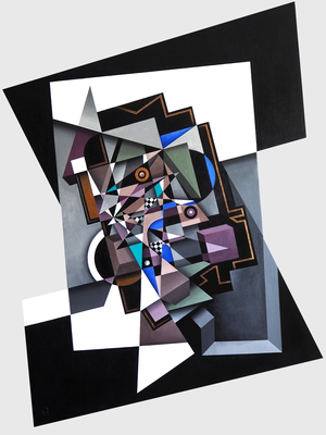 "Innere Unruhe" Acryl auf Holz/Leinwand, ca. 120x90cm, außergewöhnliches Format