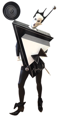 "Klaus Nomi", Objekt aus Schaufensterfigur/Gips/Modelliermasse/Pailetten, ca. 180cm hoch