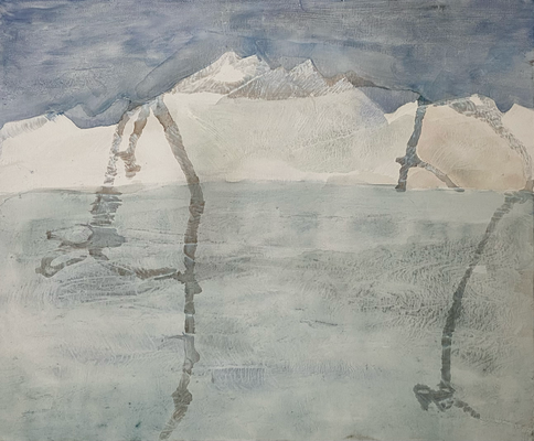 "Gletscher", Acryl auf Leinwand, 60 x 50 cm, 8/24