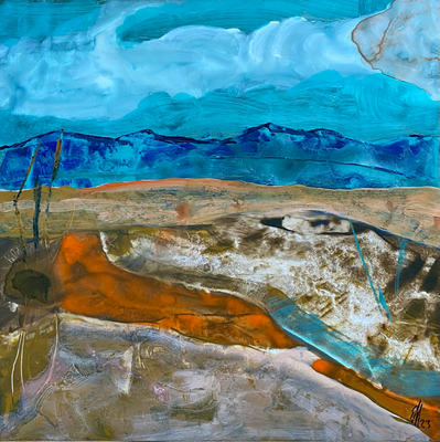 Landschaft VII, Acryl auf Steinpapier, 30 x 30 cm, 2023