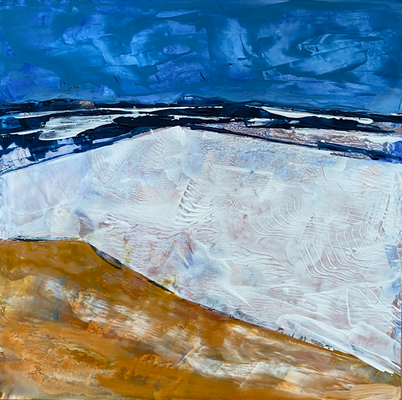Landschaft VIII, Acryl auf Steinpapier, 30 x 30 cm, 2023