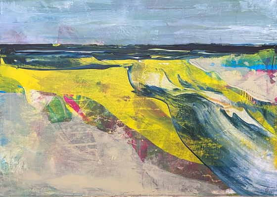 "Landschaft", Acryl auf Leinwand, 70 x 50 cm, 2023