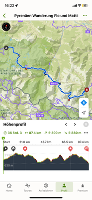 ...geplant sind 90 km und 5000 Höhenmeter in 6 Tagen!