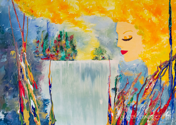 SONNENENGEL BY CLAUDIA EBNER ART, ca 80 x 400 x 4 cm