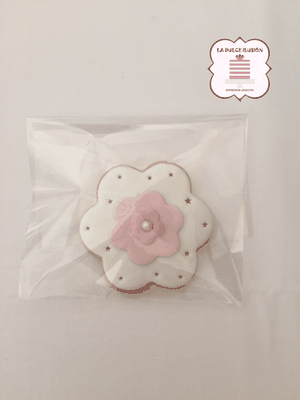 Galleta flor comunión 2017. Galleta decorada niña para comunión 2017. Galleta chica comunión. Galletas comunión Cartagena, Murcia