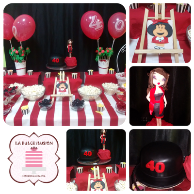 Mesa dulce Bety Boop en Cartagena. Candy bar celebracion en Cartagena. Tarta de cumpleaños, fondant, cupcakes, cakepops, cookies, bagel, golosinas, decoracion rojo y blanco, Bety Boop. Photocall Bety Boop, rojo y blanco. La dulce ilsuion