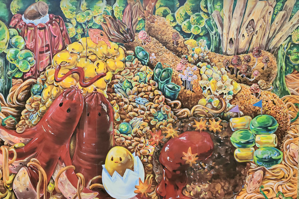 秋のお子さまランチ　パネル・ペンキ　1800×2700(mm)　2021年