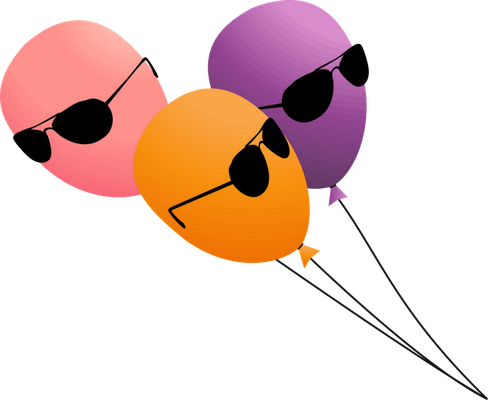 ballon de baudruche - divertissement - loisirs - smiley émoticône émoji cartoon clipart illustration - artémotic