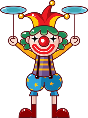 clown - divertissement - loisirs - smiley émoticône émoji cartoon clipart illustration - artémotic