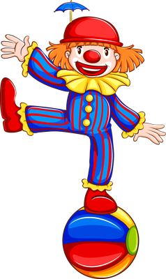 clown - divertissement - loisirs - smiley émoticône émoji cartoon clipart illustration - artémotic