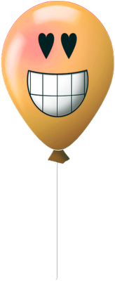 ballon de baudruche - divertissement - loisirs - smiley émoticône émoji cartoon clipart illustration - artémotic