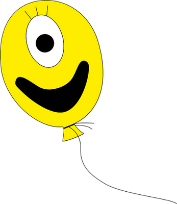 ballon de baudruche - divertissement - loisirs - smiley émoticône émoji cartoon clipart illustration - artémotic