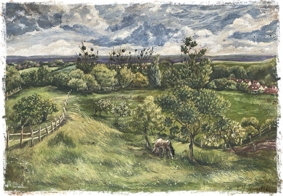 Les prairies du Mont Saint Christophe, acrylique vinylique