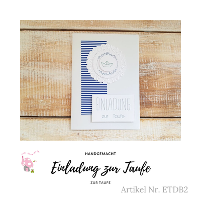 Handgemachte Einladungen Zur Taufe Im 5er Set Villa Rosa Lotta