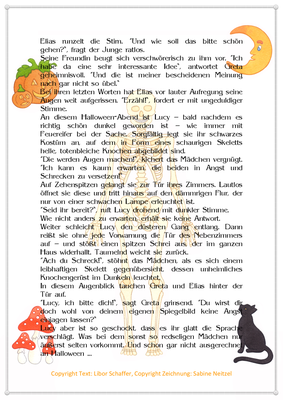 Lucy jagt sich selbst einen Schrecken ein, Eine Geschichte zu Halloween für Kinder, Seite 2