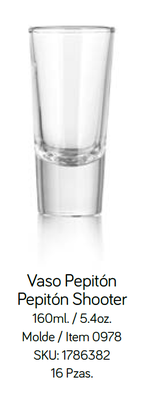VASO PEPITON TEQUILERO 5.4OZ