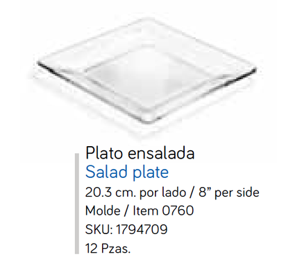 PLATO ENSALADA 8" LIBBEY