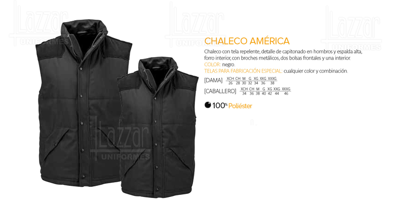 CHALECO AMERICA AZUL MARINO COLORES MARCA LAZZAR