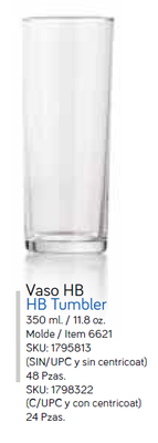 VASO HIGH BALL FONDO DELGADO 350ML