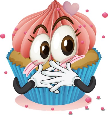 cupcake - gourmandise- alimentation - smiley émoticône émoji cartoon clipart illustration - artémotic