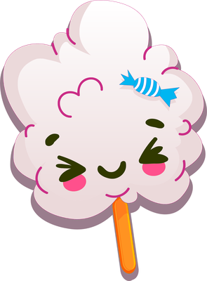 barbe à papa - gourmandise- alimentation - smiley émoticône émoji cartoon clipart illustration - artémotic