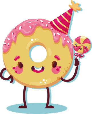 donut - gourmandise- alimentation - smiley émoticône émoji cartoon clipart illustration - artémotic