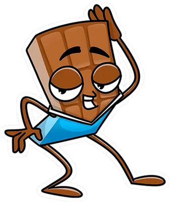 chocolat - gourmandise- alimentation - smiley émoticône émoji cartoon clipart illustration - artémotic
