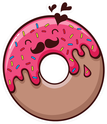 donut - gourmandise- alimentation - smiley émoticône émoji cartoon clipart illustration - artémotic