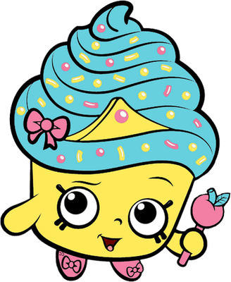 cupcake [Shopkins] - gourmandise- alimentation - smiley émoticône émoji cartoon clipart illustration - artémotic