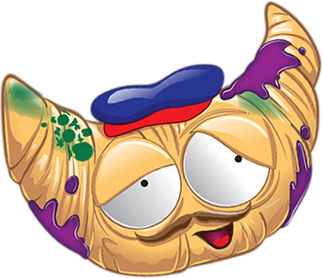 viennoiserie - gourmandise- alimentation - smiley émoticône émoji cartoon clipart illustration - artémotic