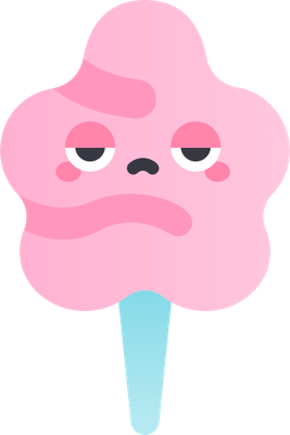 barbe à papa - gourmandise- alimentation - smiley émoticône émoji cartoon clipart illustration - artémotic