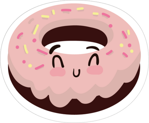 donut - gourmandise- alimentation - smiley émoticône émoji cartoon clipart illustration - artémotic