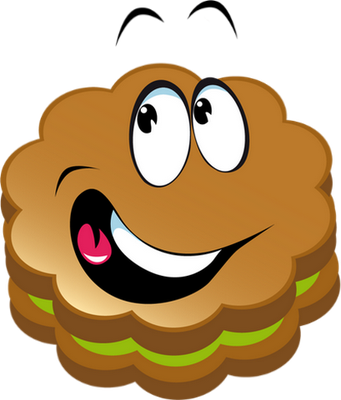 biscuit - gourmandise- alimentation - smiley émoticône émoji cartoon clipart illustration - artémotic