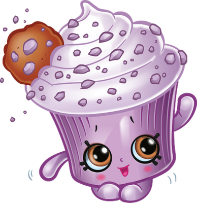cupcake [Shopkins] - gourmandise- alimentation - smiley émoticône émoji cartoon clipart illustration - artémotic