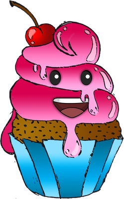 cupcake - gourmandise- alimentation - smiley émoticône émoji cartoon clipart illustration - artémotic